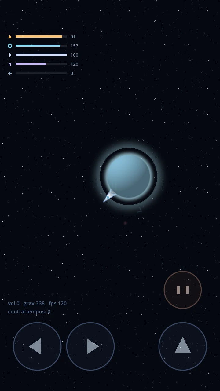 A tiny ship facing a gas giant